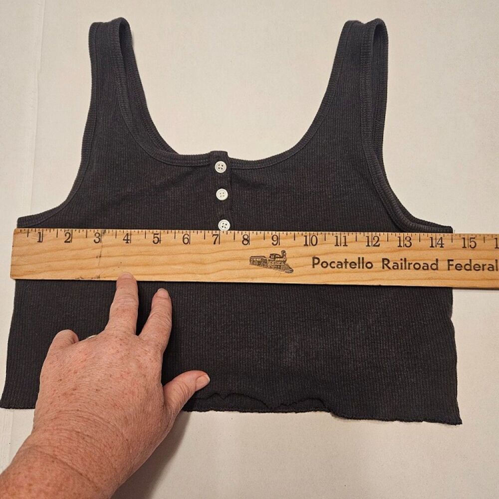 Americain Eagle cropped tank top, Black Sz Med. - Picture 5 of 7